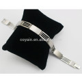 Matt Silver Rectangle en acier inoxydable Bracelet de lien simple Bijoux unisex